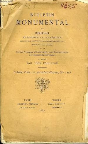 Bild des Verkufers fr BULLETIN MONUMENTAL 5e SERIE, TOME 10, 48e COLLECTION N2 ET 3 COMPLET - NOTES SUR QUELQUES CACHETS D'OCULISTES ROMAINS PAR ANT. HERON DE VILLEFOSSE ET H. THEDENAT, L'ARTILLERIE CHEZ LES ANCIENS PAR A. DE ROCHAS D'AIGLUN, LE TRESOR DE LA BASILIQUE ROYALE zum Verkauf von Le-Livre