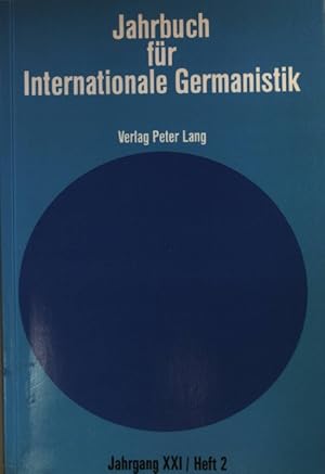 Bild des Verkufers fr Jahrbuch fr Internationale Germanistik: Jg. XXI - Heft 2. zum Verkauf von books4less (Versandantiquariat Petra Gros GmbH & Co. KG)