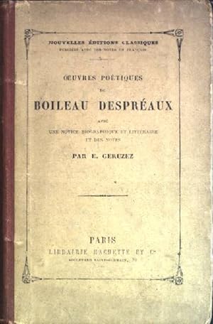 Bild des Verkufers fr Oeuvres poetiques de Boileau Despreaux Nouvelles Editions Classiques zum Verkauf von books4less (Versandantiquariat Petra Gros GmbH & Co. KG)