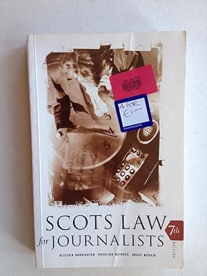 Immagine del venditore per Scots Law for Journalists venduto da Book Souk