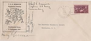 PRESIDENTIAL FIRST DAY COVER COMMEMORATING THE EQUATORIAL CROSSING OF THE U.S.S. MISSOURI DURING ...