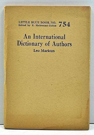 Seller image for An International Dictionary of Authors (Little Blue Book No. 754) for sale by Cat's Cradle Books