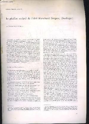 Bild des Verkufers fr LE PHALLUS SCULPTE DE L'ABRI BLANCHARD (SERGEAC DORDOGNE) - PERIGORD NOIR. zum Verkauf von Le-Livre