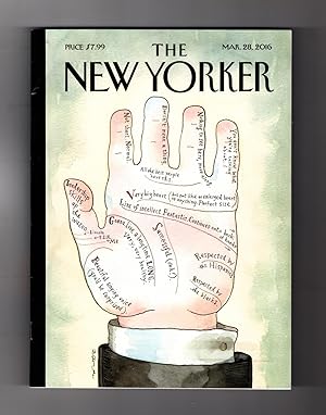 The New Yorker - March 28, 2016. Barry Blitt Cover, "The Big Short". Schizophrenia, Genes, Identi...