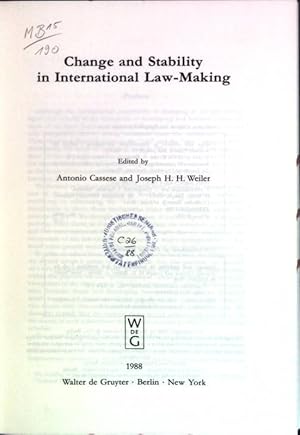 Imagen del vendedor de Change and stability in international law-making a la venta por books4less (Versandantiquariat Petra Gros GmbH & Co. KG)