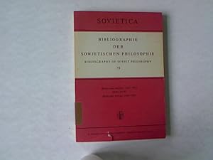 Immagine del venditore per Bibliographie der sowjetischen philosophie VI. Bcher und Aufstze 1961-1963 8000-10397. Sovietica: Verffentlichungen des Osteuropa-Institut Universitt Freiburg/Schweiz. venduto da Antiquariat Bookfarm