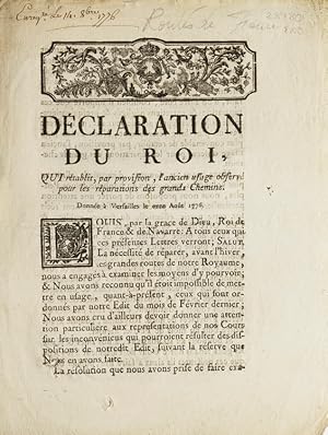 Declaration du Roy, qui retablit, par provision, l'ancien usage observé pour les préparations des...