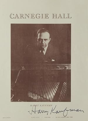 Seller image for Signature on Carnegie Hall Program Cover for sale by The Old Mill Bookshop