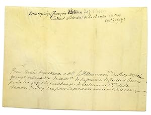 Manuscript document signed on verso "Francois d'Usson de Bonrepaus"