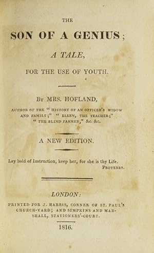 Seller image for The Son of Genius; A Tale, for the Use of Youth for sale by The Old Mill Bookshop