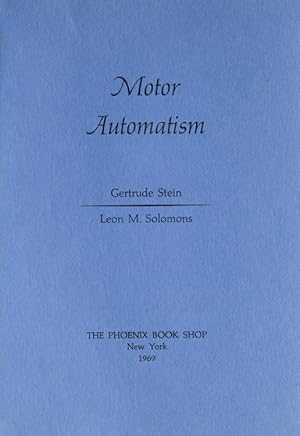 Motor Automatism. Introduction by Robert A. Wilson