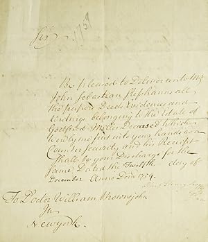 Document signed "Johann Sebastian Stephanus ," one page