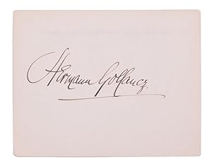 Card signed "Hermann Gollancz"