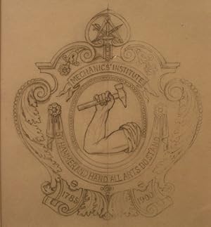 Original pencil design for a plaque for the Mechanic's Institute