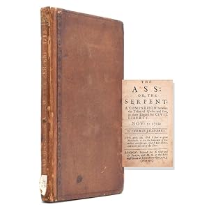 Bild des Verkufers fr The Ass: or, the Serpent. A Comparison between the Tribes of Issachar and Dan in their Regard for Civil Liberty Nov. 5, 1712 zum Verkauf von James Cummins Bookseller, ABAA