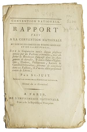 Rapport fair a la Convention Nationale, au nom de ses Somités de Sureté Générale et de Salut Publ...