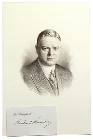Seller image for Signature ("Herbert Hoover") on autograph card for sale by James Cummins Bookseller, ABAA