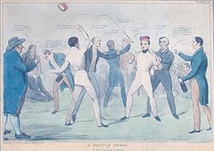 Hand-colored Lithograph: "A Battle Royal, or A Set-to for a Crown."