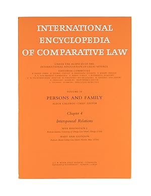 Image du vendeur pour International Encyclopedia of Comparative Law. Volume IV, Chapter 4 mis en vente par The Lawbook Exchange, Ltd., ABAA  ILAB