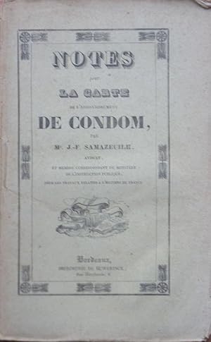 Seller image for Notes pour la carte de larrondissement de Condom for sale by Bouquinerie L'Ivre Livre