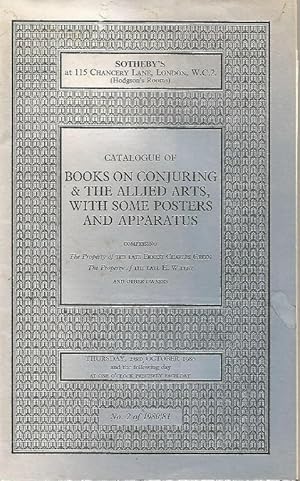 Catalogue of Books on Conjuring & the Allied Arts, with some posters and apparatus. 23rd October ...