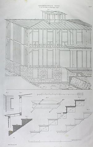 "Nordamericanische Bauart." originale Feder-Lithographie auf Papier/paper ca.42x27cm; Blatt Nr.27...