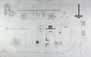 "Einrichtung von Sägemühlen" originale Feder-Lithographie auf Papier/paper ca.27x42cm; Blatt Nr.4...