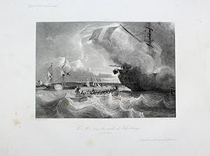 "Le Roi sur la rade de Cherbourg" originaler Stahlstich/steel engraving ca.15x21cm (Darstellung/i...