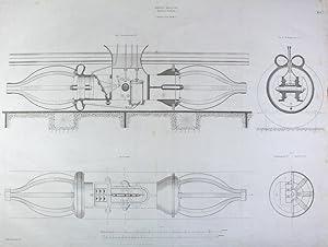 "System Hallette" (Alexis Hallette) originale Feder-Lithographie auf Papier/paper ca.42x55cm; Bla...