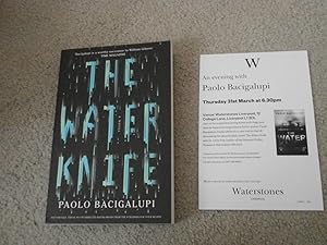 Imagen del vendedor de THE WATER KNIFE: SIGNED UK UNCORRECTED PROOF AND EVENT FLYER a la venta por Books for Collectors