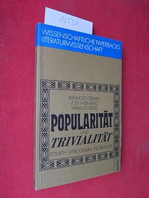 Seller image for Popularitt und Trivialitt. 4. Wisconsin Workshop. Hrsg. von Reinhold Grimm u. Jost Hermand. for sale by Versandantiquariat buch-im-speicher