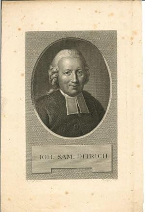 Porträt-Graphik vom Prediger Johann Samuel Ditrich, 1721-1797.