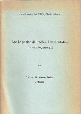 Die Lage der deutschen Universitäten in der Gegenwart