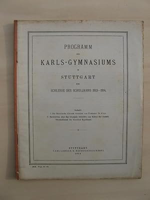 Programm des Karls-Gymnasiums in Stuttgart zum Schlusse des Schuljahrs 1913-1914.