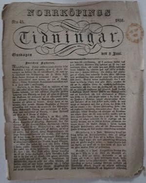 Norrkopings Tidningar. 8 June 1831