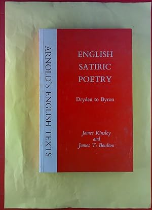 Seller image for English Satiric Poetry. Dryden to Byron for sale by biblion2