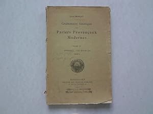 Grammaire Istorique des Parlers Provencaux Modernes. Tome 4: Appendice. Les Dialects Index.