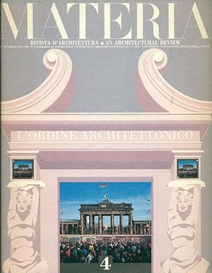 Bild des Verkufers fr Materia. 2^ Quadrimestre 1990. N. 4. L'ordine Architettonico zum Verkauf von Studio Bibliografico Marini