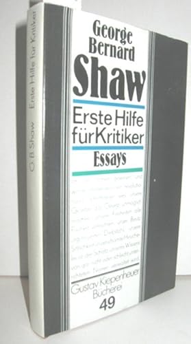 Seller image for Erste Hilfe fr Kritiker (Essays) for sale by Antiquariat Zinnober