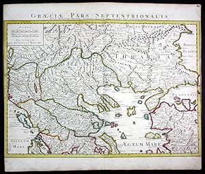 Seller image for Graeciae pars septentrionalis" - Greece Turkey Griechenland Trkei map Karte Covens Mortier engraving for sale by Antiquariat Steffen Vlkel GmbH