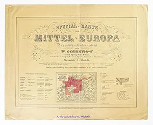 Bild des Verkufers fr Special-Karte von Mittel-Europa Nach amtlichen Quellen bearbeitet. Maasstab 1 : 300.000. Topographisch-politische Ausgabe. Sieben Karten in Orig.-Umschlag zum Verkauf von Magister Michalis, Internet-Antiquariat