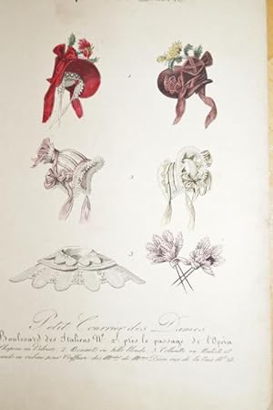 Altkolorierter Mode-Kupferstich aus " Mode de Paris" um 1820.