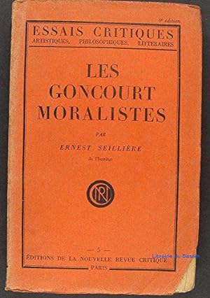Bild des Verkufers fr Les Goncourt Moralistes zum Verkauf von JLG_livres anciens et modernes