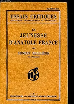 Imagen del vendedor de La jeunesse d'anatole france. a la venta por JLG_livres anciens et modernes