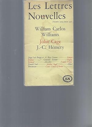 Les Lettre Nouvelles (décembre 1969 - janvier 1970) : William Carlos Williams John Cage J.C Hémery