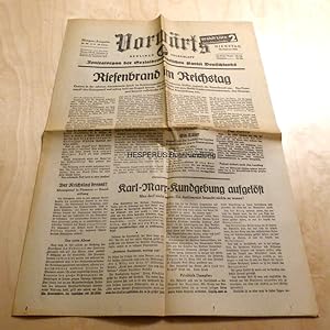 Bild des Verkufers fr Vorwrts - 50. Jg./Dienstag, 28. Februar 1933 zum Verkauf von HESPERUS Buchhandlung & Antiquariat