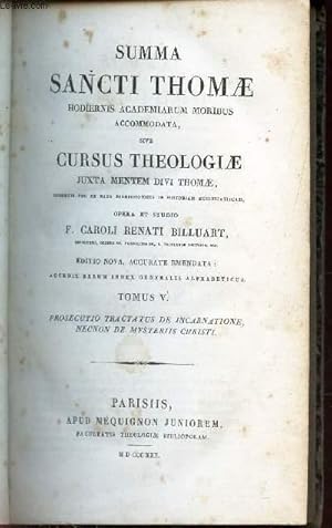 Image du vendeur pour SUMMA SANCTI THOMAE - TOMUS V : Prosecutio tractatus de incarnatione necnon de mysteriis christi. mis en vente par Le-Livre