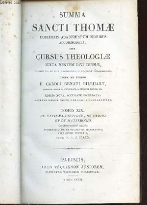 Image du vendeur pour SUMMA SANCTI THOMAE - TOMUS 19 : De extrema-unctione, de ordine et de matrimonio. mis en vente par Le-Livre