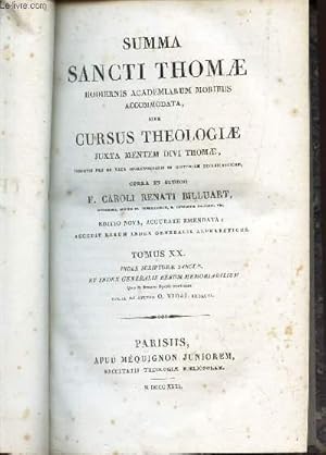 Image du vendeur pour SUMMA SANCTI THOMAE - TOMUS 20 : Index scripturae sancatae - et index generalis rerum memoriabilium. mis en vente par Le-Livre