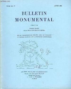 Imagen del vendedor de BULLETIN MONUMENTAL TOME 144 N4 - TABLE DES MATIRESArticlesLa passoire liturgique de saint Aubin d Angers?, par Jean-Pierre Caillet.Recherches rcentes sur l architecture dans les les Britanniques  la fin de l poque romane a la venta por Le-Livre